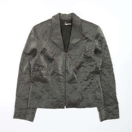 Nueva Women's Grey Textured Single-Breasted Suit Jacket Size 14