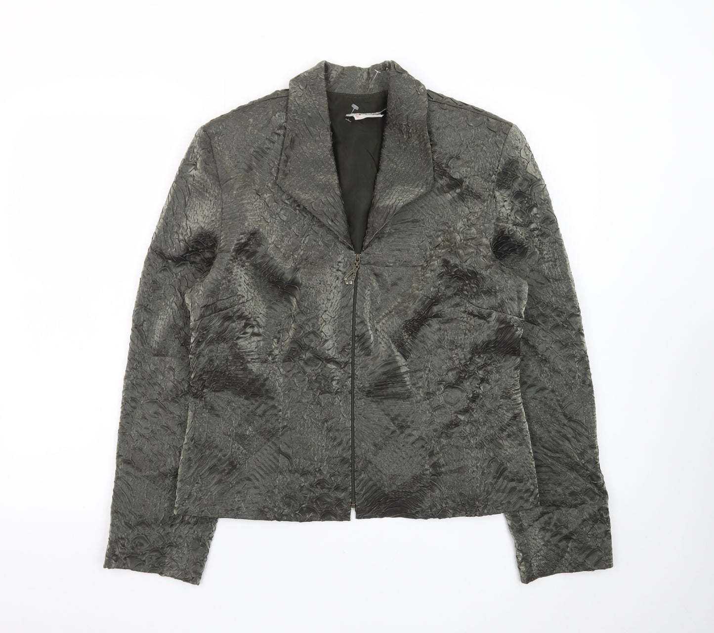 Nueva Women's Grey Textured Single-Breasted Suit Jacket Size 14