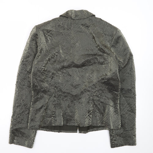 Nueva Women's Grey Textured Single-Breasted Suit Jacket Size 14