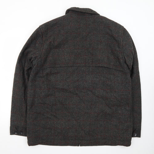 L.L.Bean Men’s Grey Checked Wool Blend XL Tall Lined Jacket