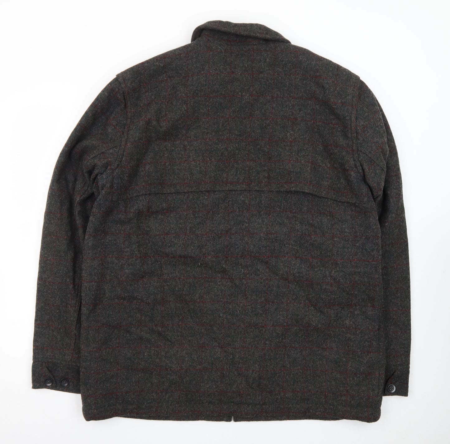 L.L.Bean Men’s Grey Checked Wool Blend XL Tall Lined Jacket