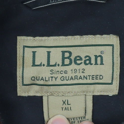 L.L.Bean Men’s Grey Checked Wool Blend XL Tall Lined Jacket