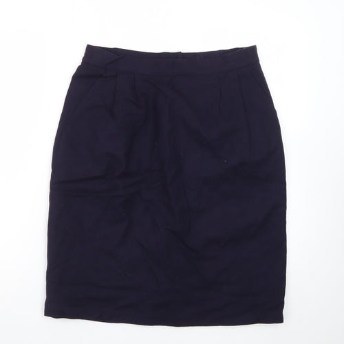 Sag Harbor Women Blue Wool Knee Length Pencil Skirt Size 14