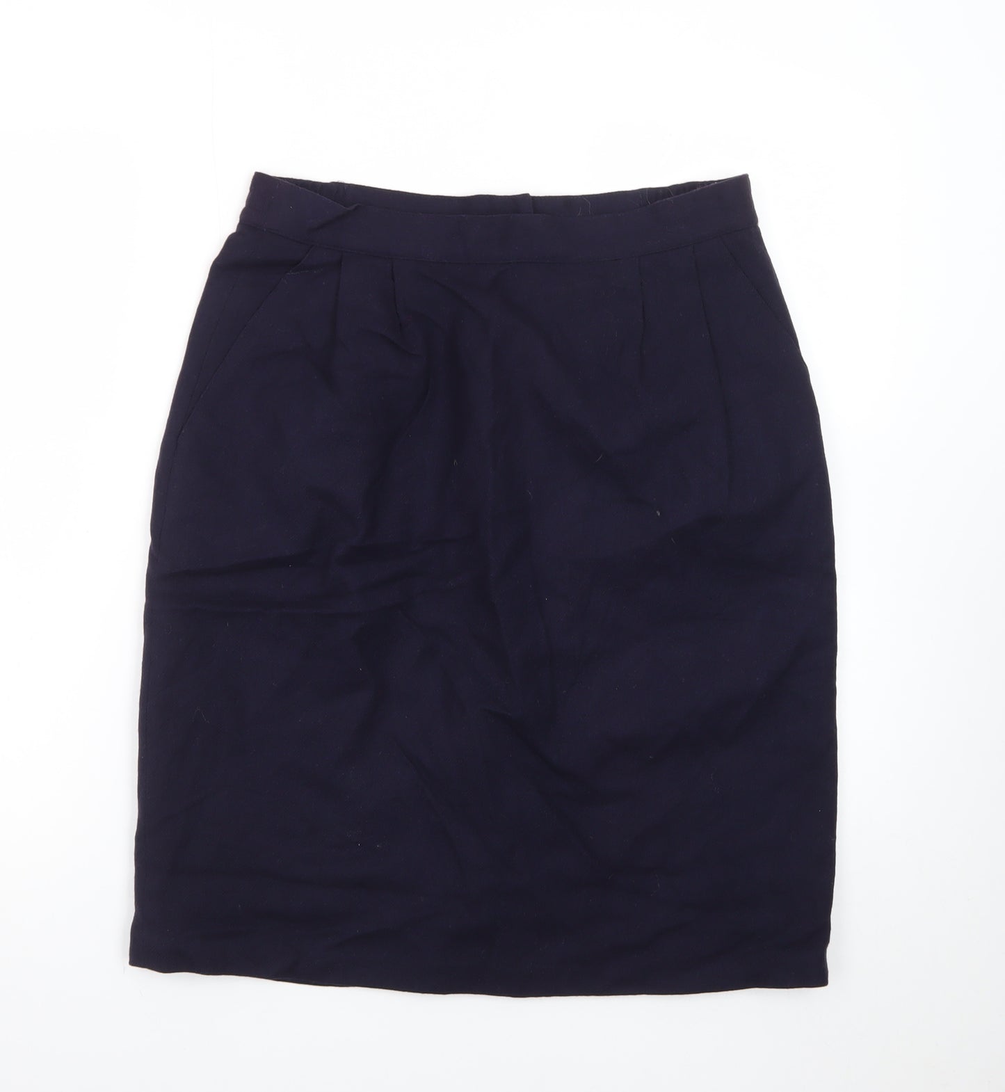 Sag Harbor Women Blue Wool Knee Length Pencil Skirt Size 14