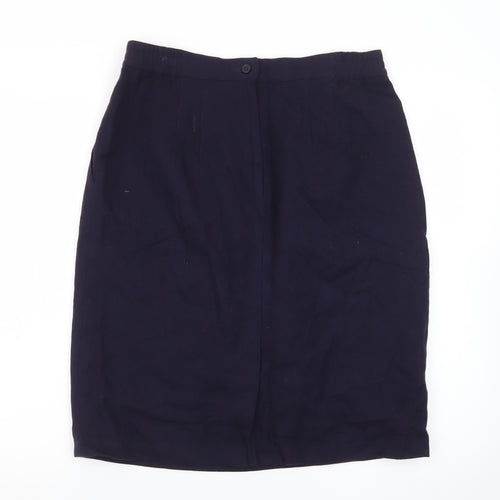 Sag Harbor Women Blue Wool Knee Length Pencil Skirt Size 14