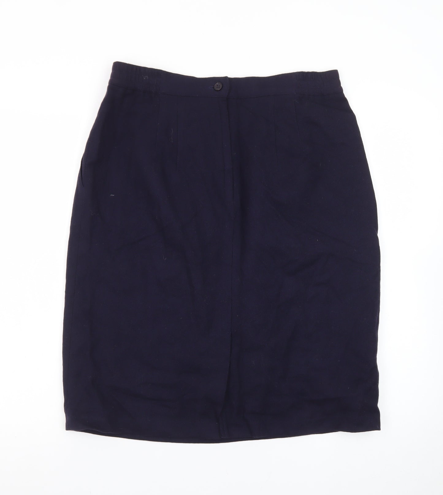 Sag Harbor Women Blue Wool Knee Length Pencil Skirt Size 14