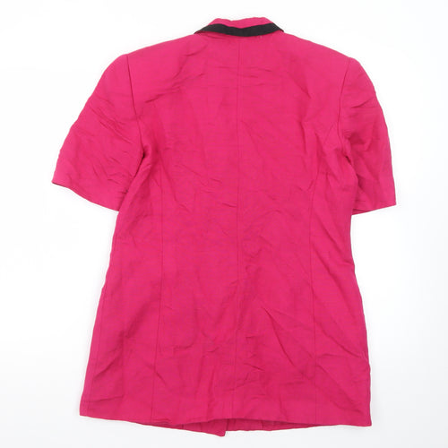 Oleg Cassini Women's Pink Linen Blend Short Sleeve Blazer Size 8
