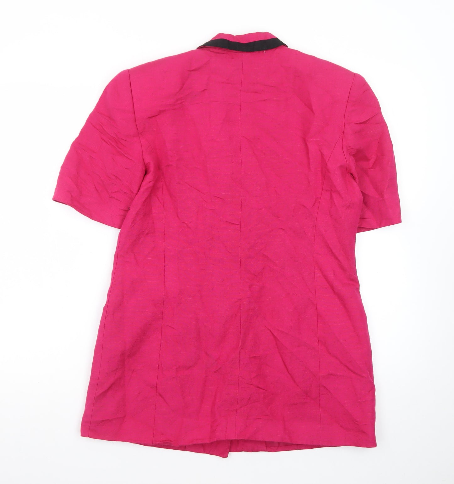 Oleg Cassini Women's Pink Linen Blend Short Sleeve Blazer Size 8