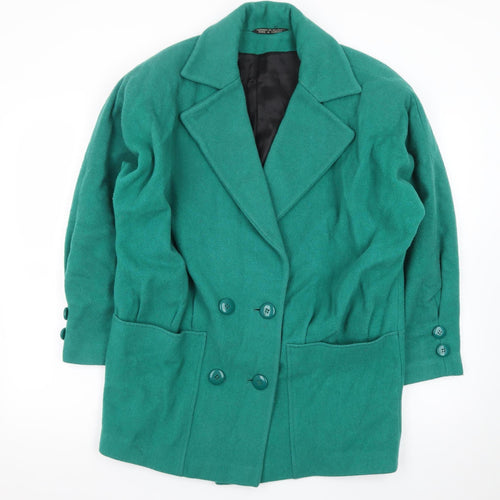 Thunder Bay Women Green Wool Mid-Length Overcoat Size 6