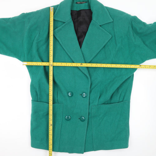 Thunder Bay Women Green Wool Mid-Length Overcoat Size 6