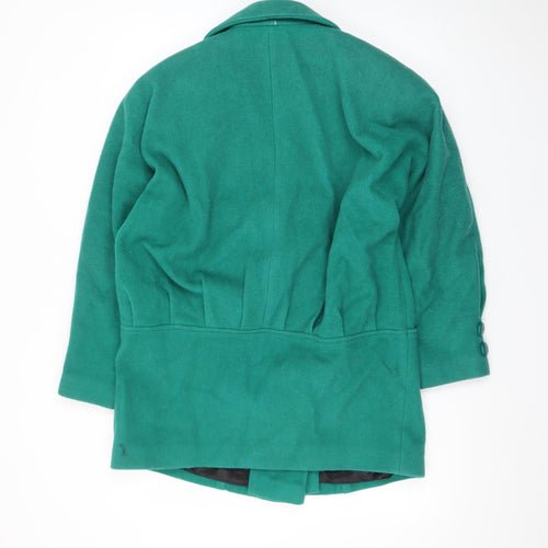 Thunder Bay Women Green Wool Mid-Length Overcoat Size 6