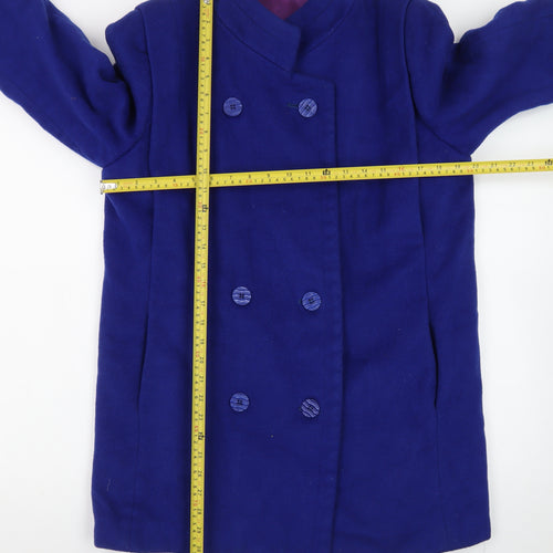 London Fog Women's Blue Wool Pea Coat Size 12 Classic Mid-Length