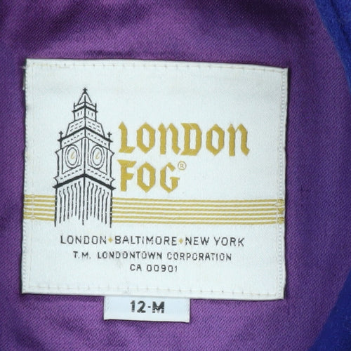London Fog Women's Blue Wool Pea Coat Size 12 Classic Mid-Length