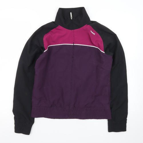 Reebok Women's Purple Black Full Zip Bomber Jacket Size S
