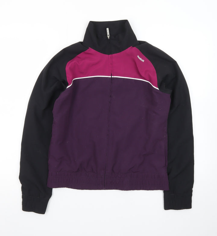 Reebok Women's Purple Black Full Zip Bomber Jacket Size S