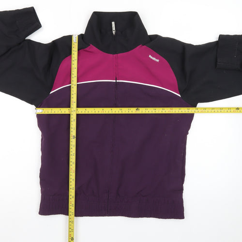 Reebok Women's Purple Black Full Zip Bomber Jacket Size S