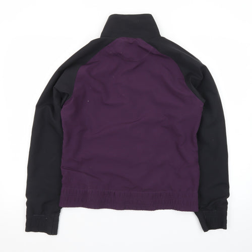 Reebok Women's Purple Black Full Zip Bomber Jacket Size S