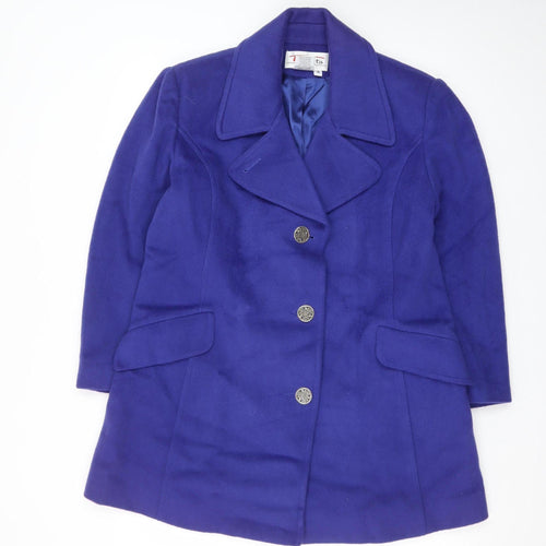 Talbots Women's Blue Wool Blend Mid-Length Pea Coat Size 12