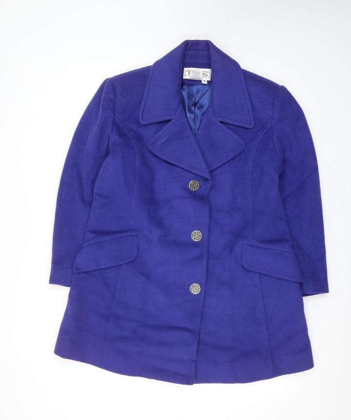 Talbots Women's Blue Wool Blend Mid-Length Pea Coat Size 12