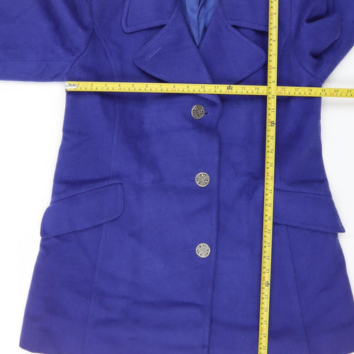 Talbots Women's Blue Wool Blend Mid-Length Pea Coat Size 12