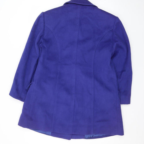 Talbots Women's Blue Wool Blend Mid-Length Pea Coat Size 12