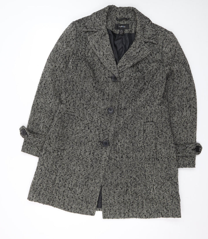 Style & Co Women’s Grey Wool Blend Petite Overcoat Size 12