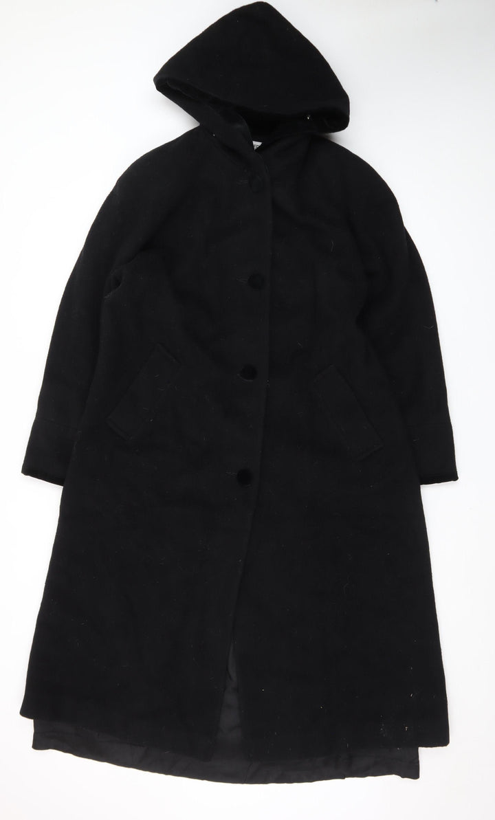 Forecaster of Boston Men's Black Wool Hooded Overcoat Size S