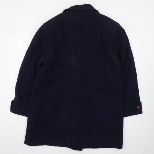 Mallia Women's Blue Wool Pea Coat Size 10 Double-Breasted