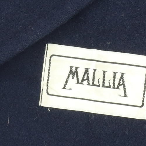 Mallia Women's Blue Wool Pea Coat Size 10 Double-Breasted