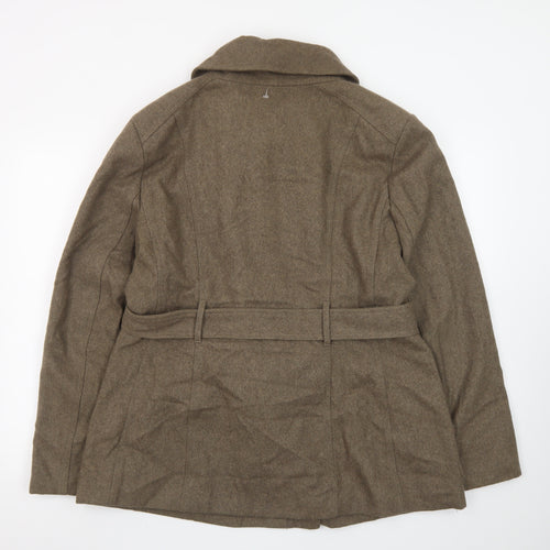 New York & Company Women's Brown Wool-Blend Trench Coat XL