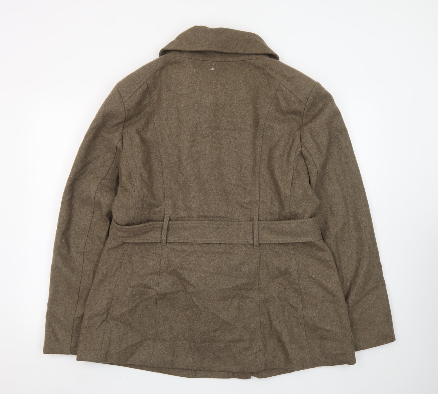 New York & Company Women's Brown Wool-Blend Trench Coat XL