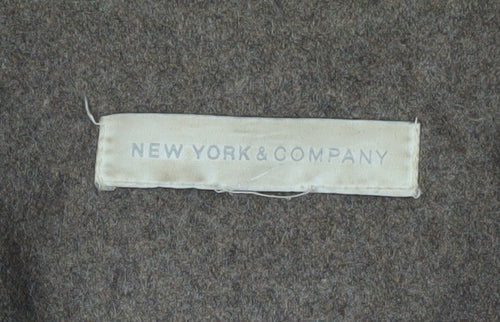 New York & Company Women's Brown Wool-Blend Trench Coat XL