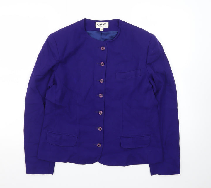 Celeste Sport Women's Purple Wool Suit Jacket Size 10 Classic Fit
