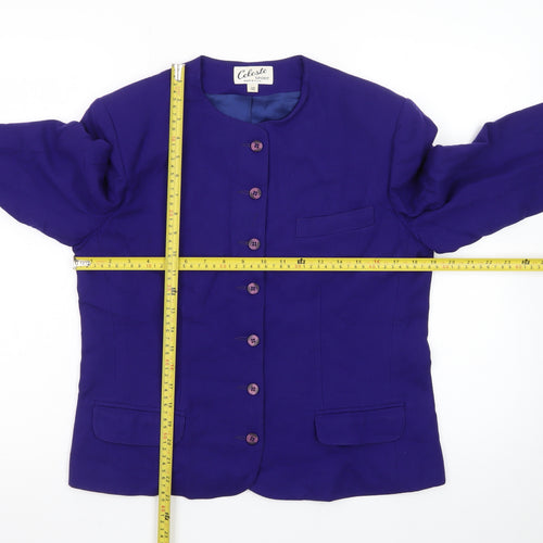 Celeste Sport Women's Purple Wool Suit Jacket Size 10 Classic Fit