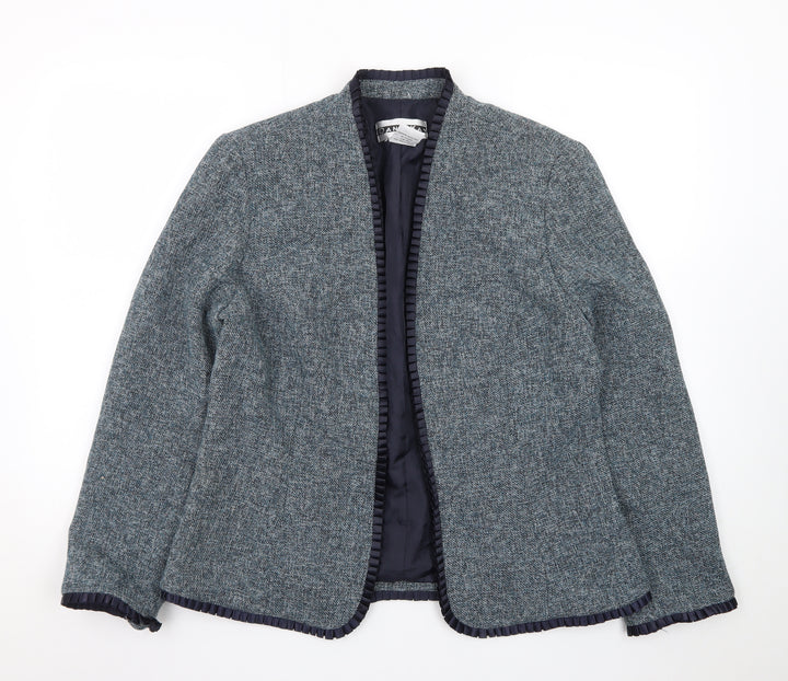 Dana Kay Womens Blue Tweed Blazer Jacket Size 12 Classic Lined Workwear
