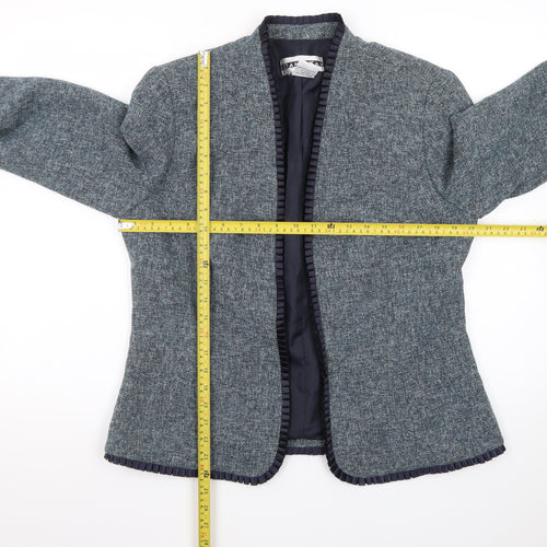 Dana Kay Womens Blue Tweed Blazer Jacket Size 12 Classic Lined Workwear
