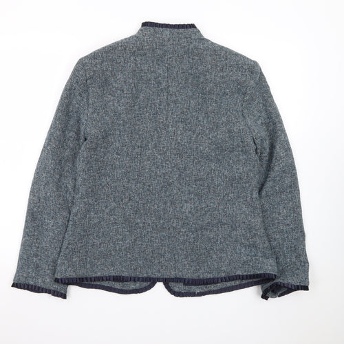Dana Kay Womens Blue Tweed Blazer Jacket Size 12 Classic Lined Workwear