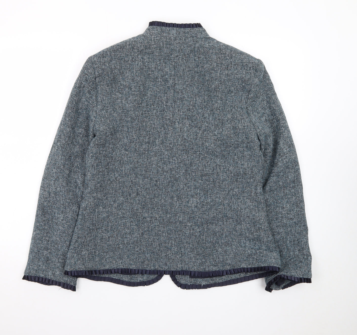 Dana Kay Womens Blue Tweed Blazer Jacket Size 12 Classic Lined Workwear
