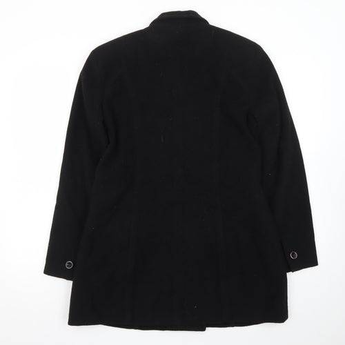 N Yang New York Women's Black Wool Pea Coat Size 8 Classic Mid-Length