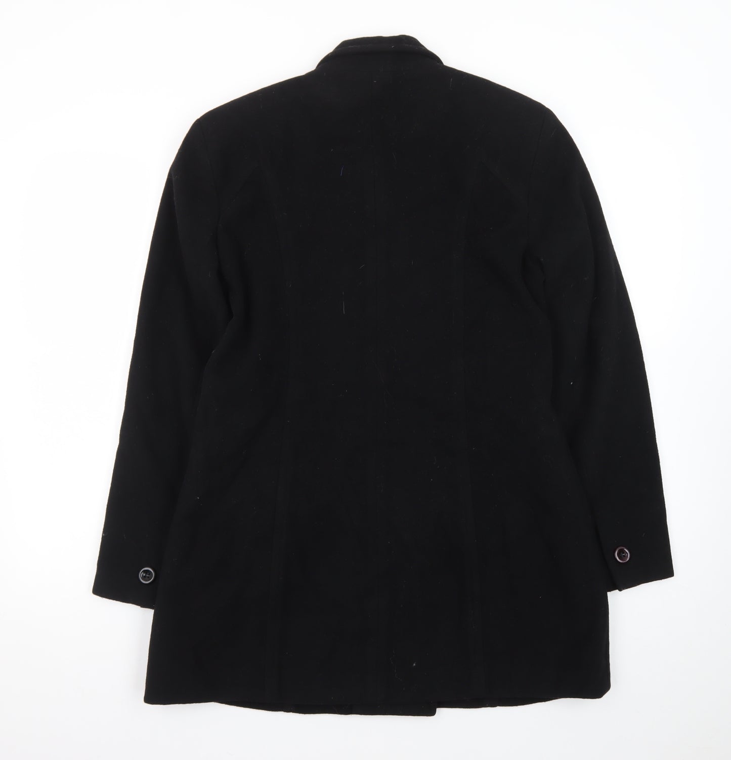 N Yang New York Women's Black Wool Pea Coat Size 8 Classic Mid-Length