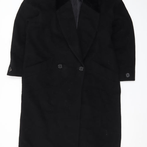 International Scene Womens Black Wool Long Overcoat Size 6