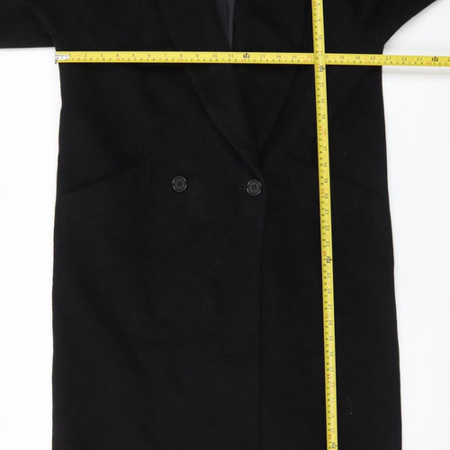 International Scene Womens Black Wool Long Overcoat Size 6