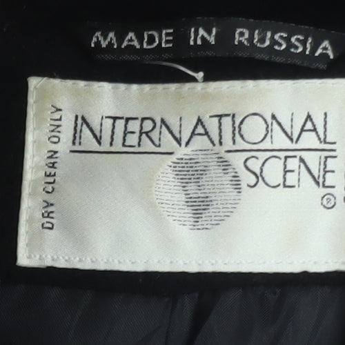 International Scene Womens Black Wool Long Overcoat Size 6