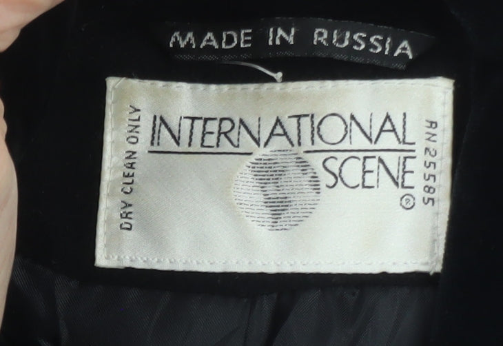 International Scene Womens Black Wool Long Overcoat Size 6