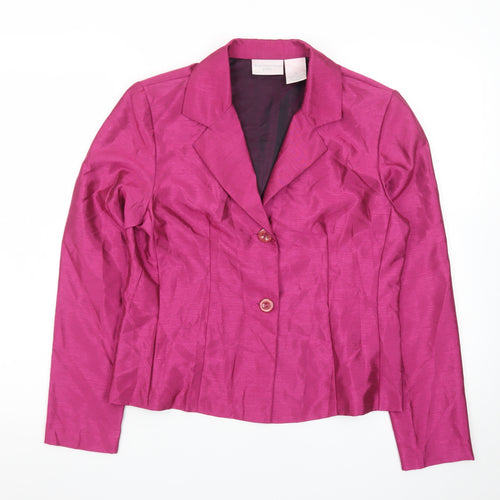 Worthington Women Pink Petite Suit Jacket 8P Tailored Two-Button Blazer