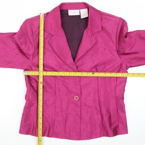 Worthington Women Pink Petite Suit Jacket 8P Tailored Two-Button Blazer