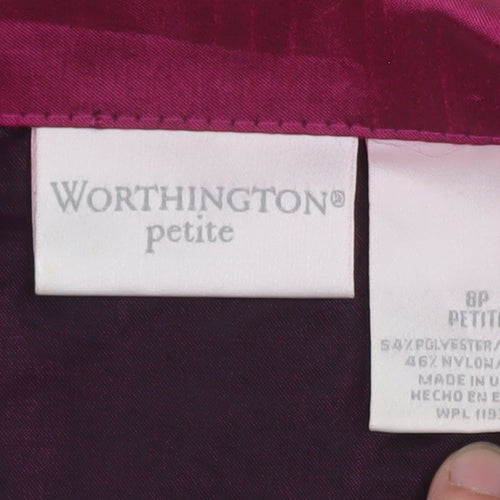 Worthington Women Pink Petite Suit Jacket 8P Tailored Two-Button Blazer