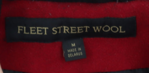 Fleet Street Wool Women's Red Hooded Mid-Length Wool Blend Coat Size M