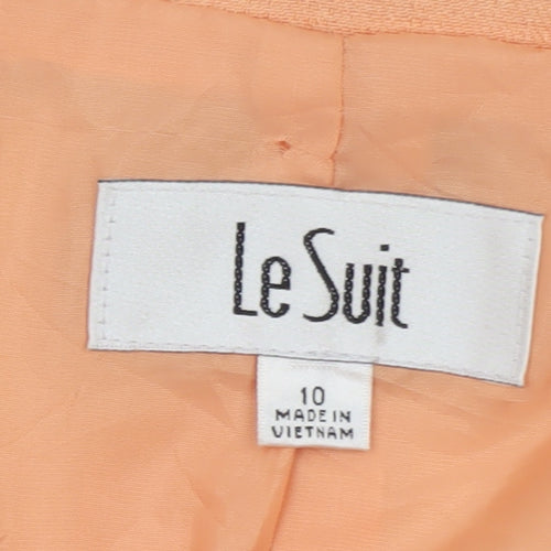 Le Suit Women's Orange Polyester Blazer Size 10 Classic Fit