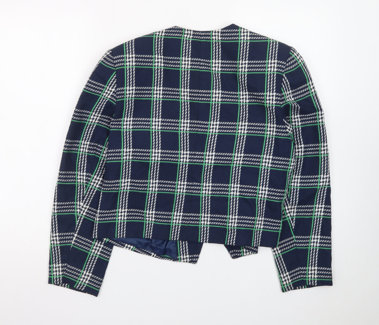 Koret Petites Blue Check Double-Breasted Blazer Women's Size 10